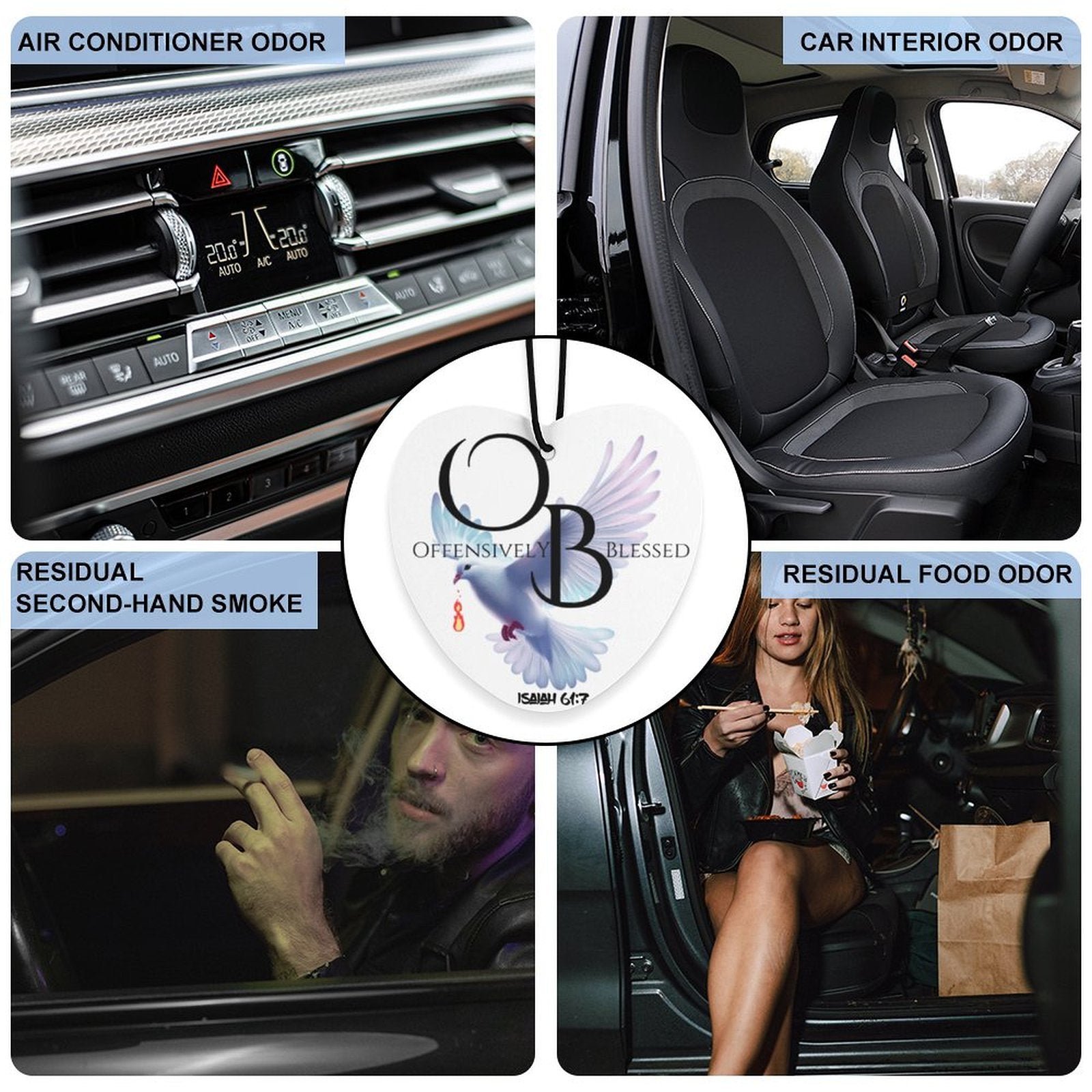 Car Aromatherapy Tablets Car Air Freshener (Five Pcs)(Heart/Rhombus)