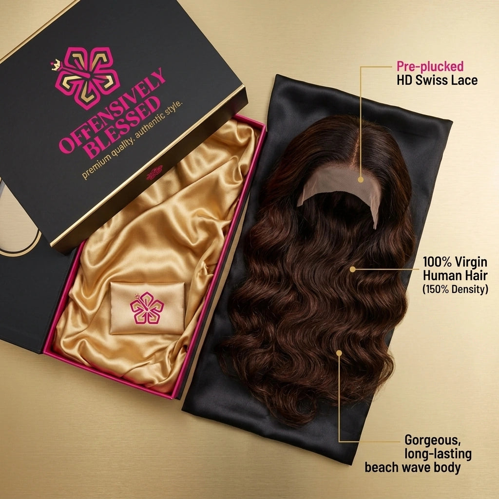 Offensively Blessed 🌺 Ocean Waves HD Premium Wig