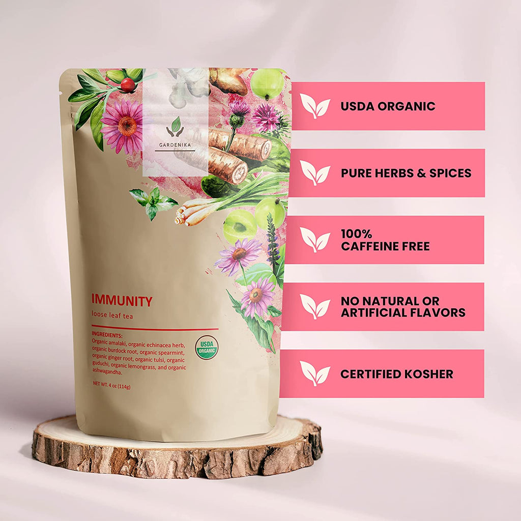 Immune Defense Tea, Echinacea Ashwagandha | Organic Herbal Blend