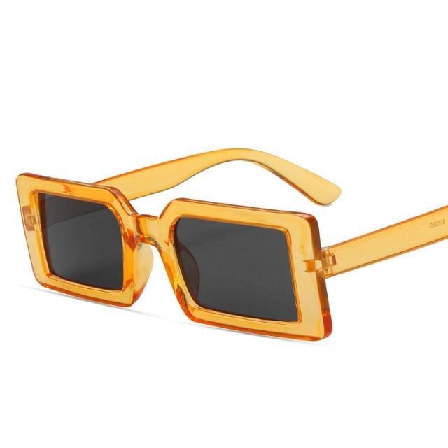 Vintage Brown Small Stylish Sunglasses Popular Colorful Retro Design Sunglasses For Women Luxury  Eyewear Cool Style For Women Rectangle Frame Sun Glasses